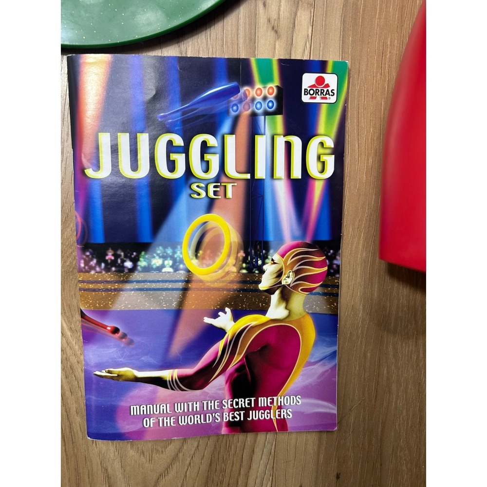 VTG Borras Juggling Set Skittles Rings Balls Manual 7+ W/ Box RARE COMPLETE Toy - Picture 7 of 11